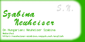 szabina neuheiser business card